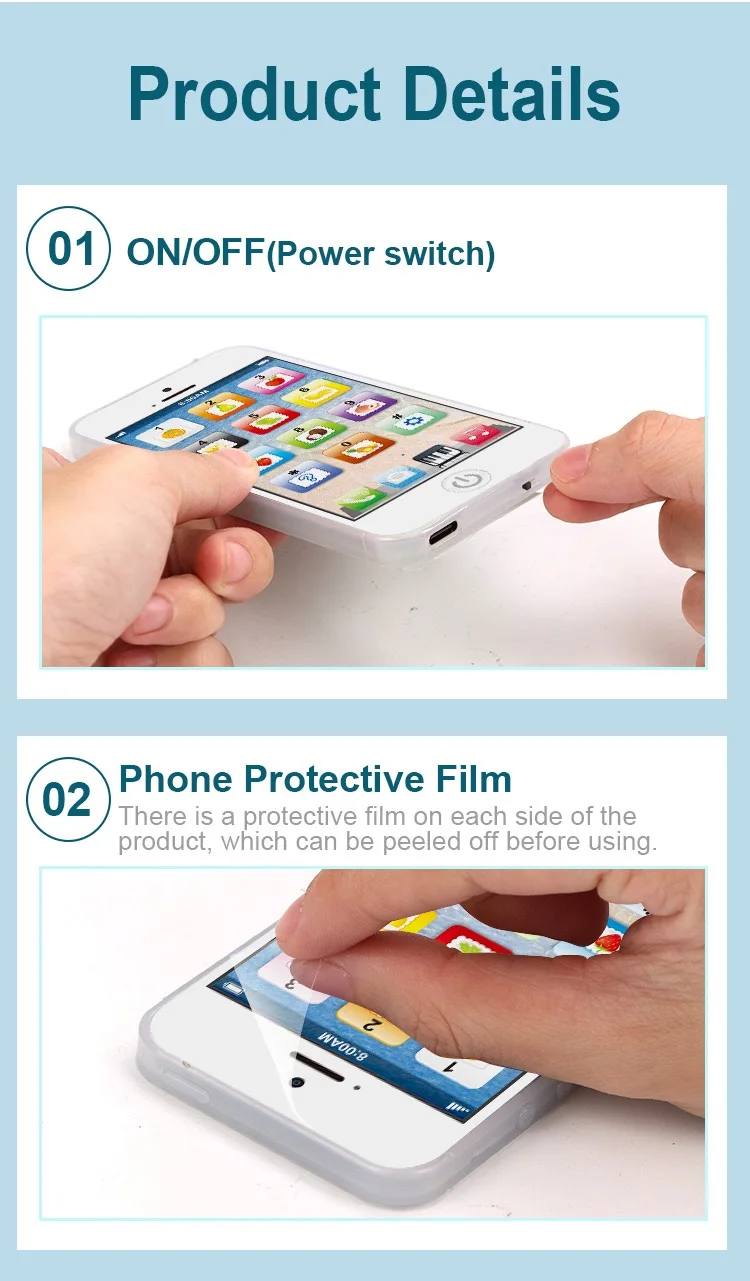 New Design Touch Screen English Music Simulation Learning Story Machine Early Education Mobile Phone Toy