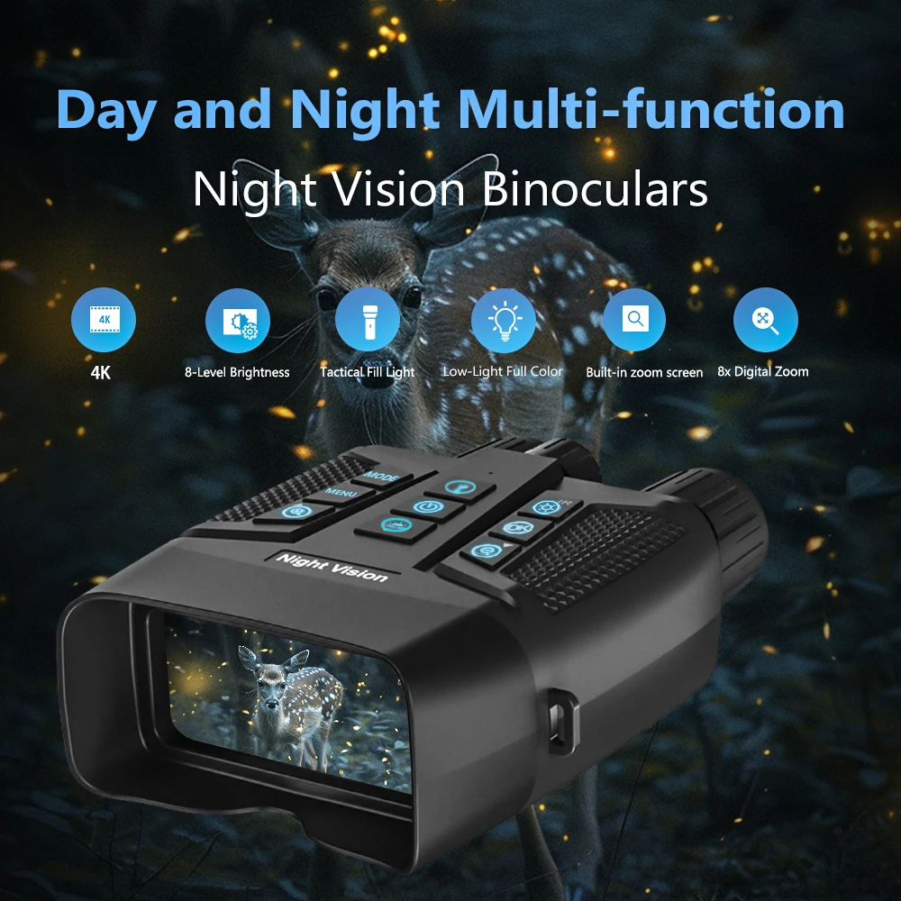 Large Screen Night Vision Goggles 4K Night Vision Binocular Digital Zoom 5000mAH Rechargeable Battery for Adults