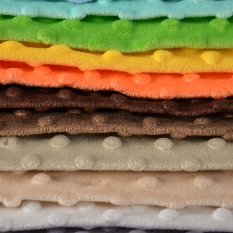 Wholesale 100% Polyester Velvet Fleece Soft Minky Dot Fabric For Baby Blankets