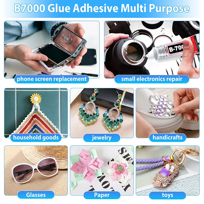 B-7000 Strength Glue Phone Screen Repair Adhesive Electronic Components Glue DIY Jewelry Rhinestone Pasting Adhesive With Pin