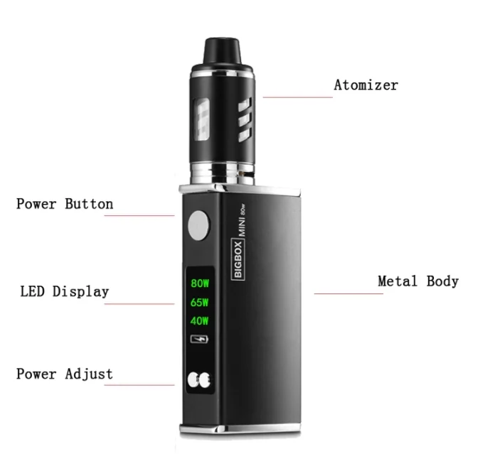 
80w Vape Kit 2200mAh Battery Electronic Cigarette Adjustable 