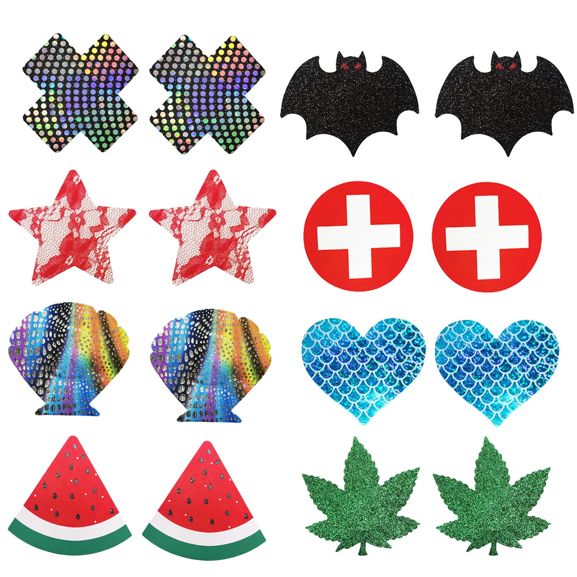 Wholesale Nipple Pasties Glow Uv Custom Designs Stripper Pasties Decoration Glitter Cover Breast Printable Nipple Sticker Cover