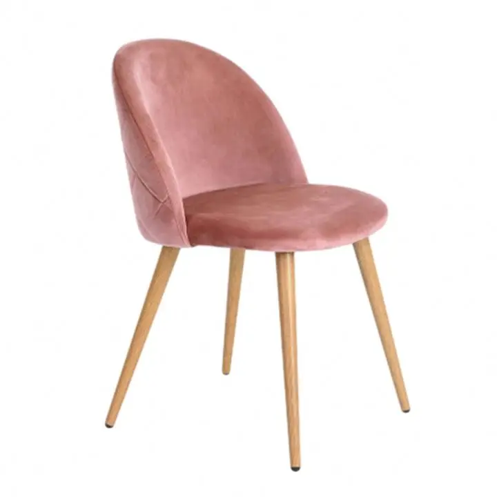 restaurant upholstered pink wood design velvet dining modern room furniture chairs
