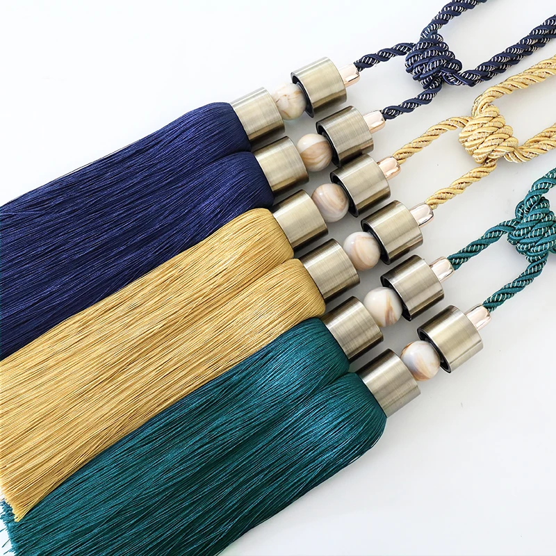 Nordic Light luxury curtain accessories bandage hanging double ball holder tassel beaded tassel fringes for curtains