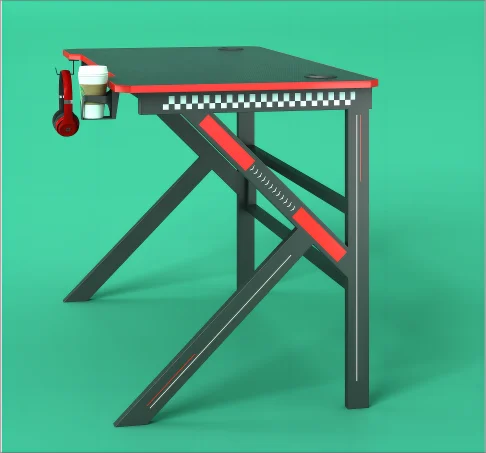 Multi-functional  Lights Led Rgb with cup holder and headset holder Computer Table Gaming Desk E-Sport Racing Style PC Desktop