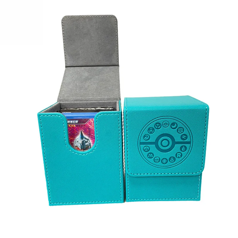 High quality PU Leather Game Pu Cards Deck Box Game Card Box poke mon Trading Card Storage Box