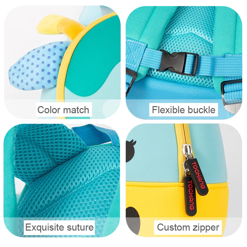 Direct Factory Wholesale Cute Lightweight Custom Design Small Waterproof Durable Neoprene Toys Cartoons Kids Neoprene Backpack