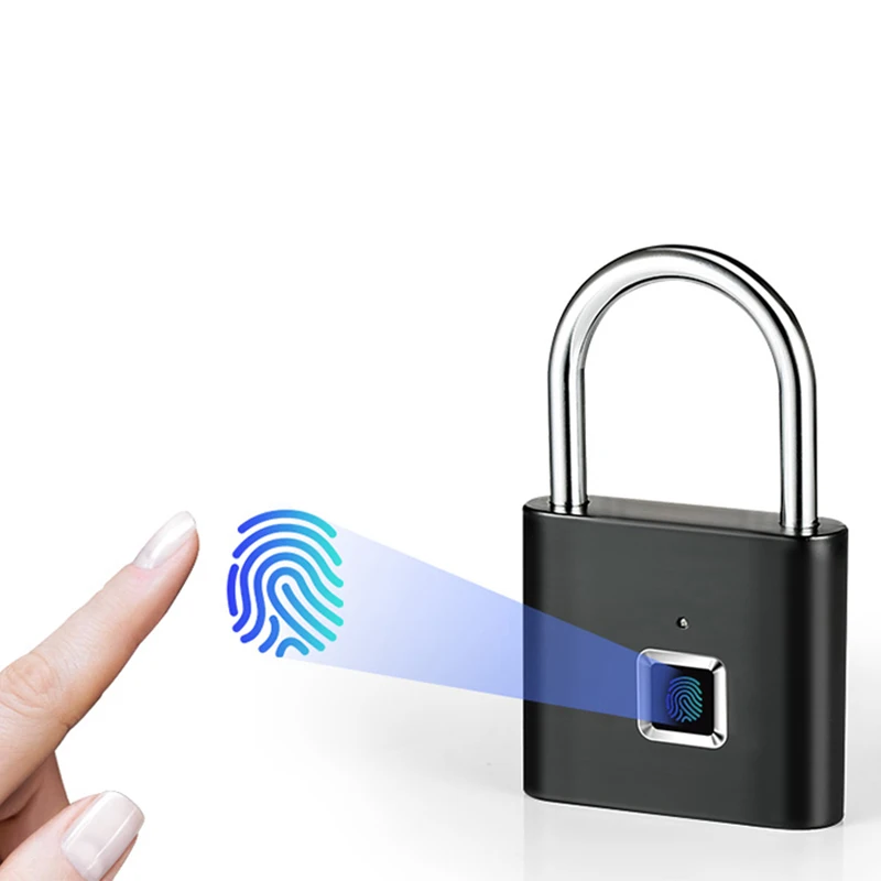 Smart Home Fingerprint Lock Safe Padlock Door Lock Waterproof Keyless USB Rechargeable Zinc Alloy House Locks