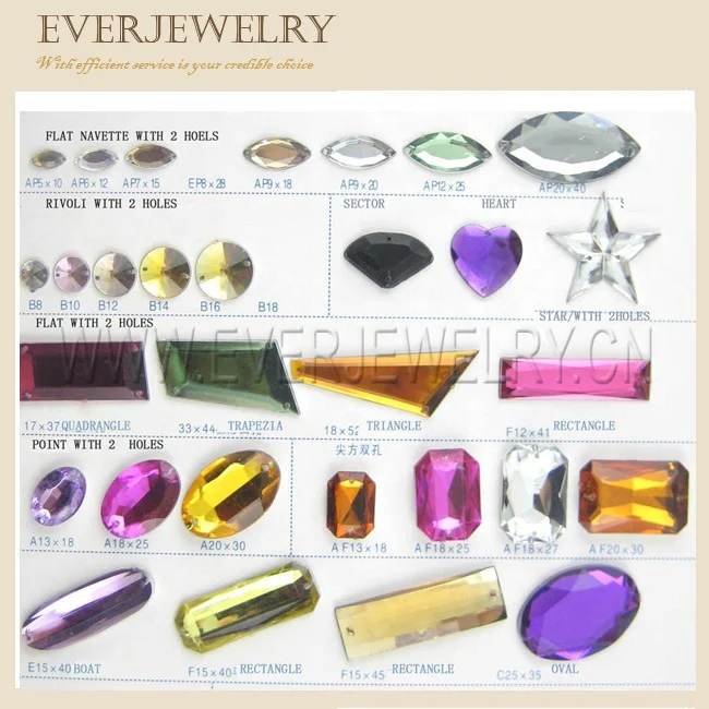 Wholesale Gemstone Loose Rhinestones Cheap Flat back Sew On Crystal Stone Acrylic Gems Accessories