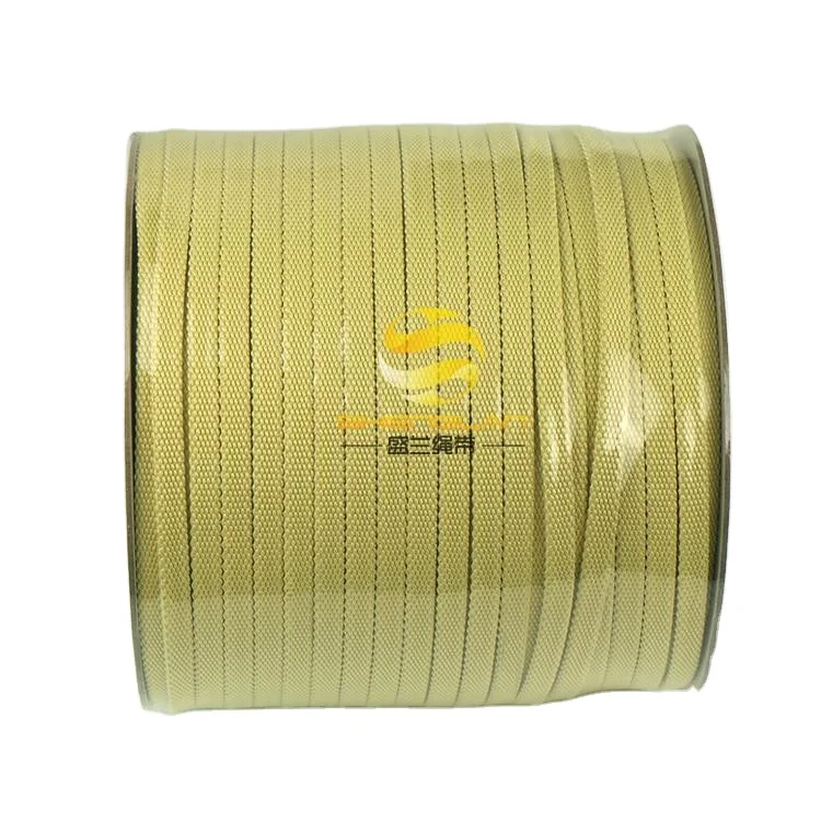 Wholesale Price High Temperature Resistant Fireproof Yellow Flat Aramid Ropes
