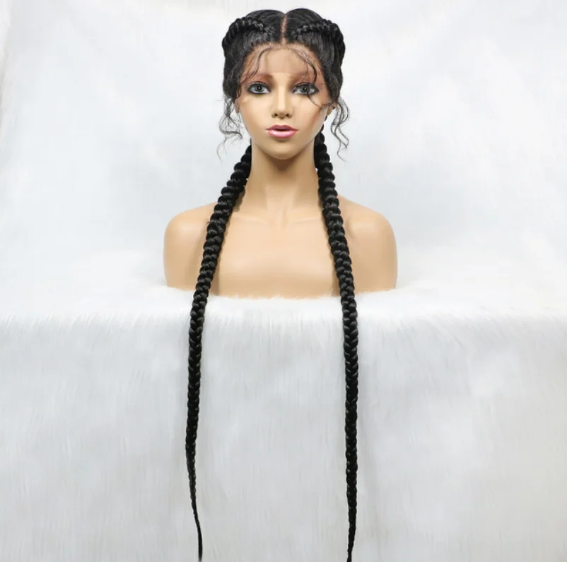 Brazilian virgin human hair cornrow braided wig for black women braided weave full lace wigs hd braided laces wigs vendors