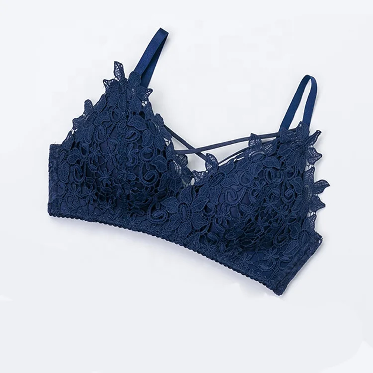 
1907 Women Summer Transparent Wire Free Thin Cup Cute Embroidered Sexy Push Up Bra Lace Brassiere 