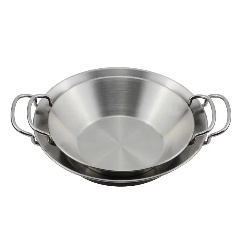 Seafood Pan Good Quality Spanish Paella Pan Seafood Dish Stainless Steel Korean Fried Chicken Dish Cheese Cooker