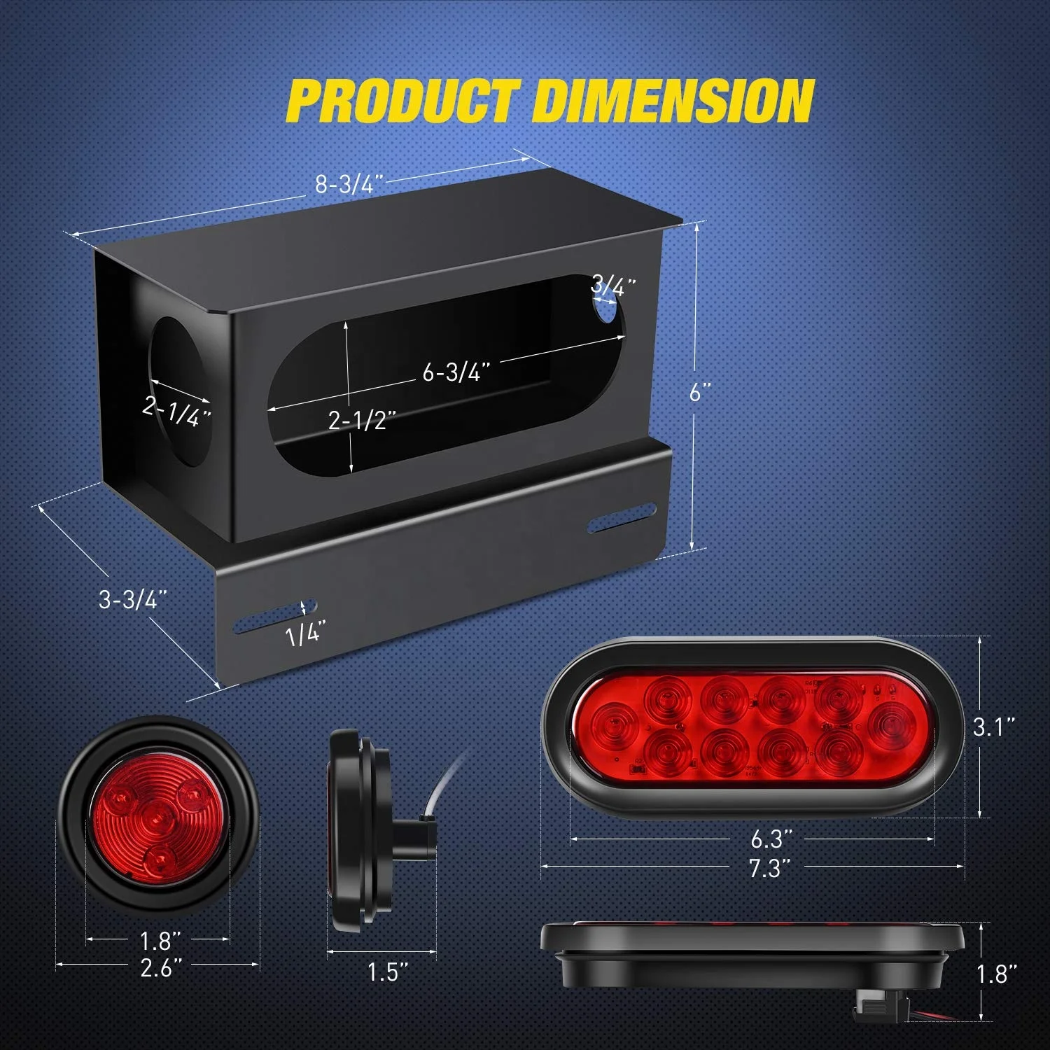 led trailer light 12v 24v rear tail marker side flashing solar strobe signal trailer led light