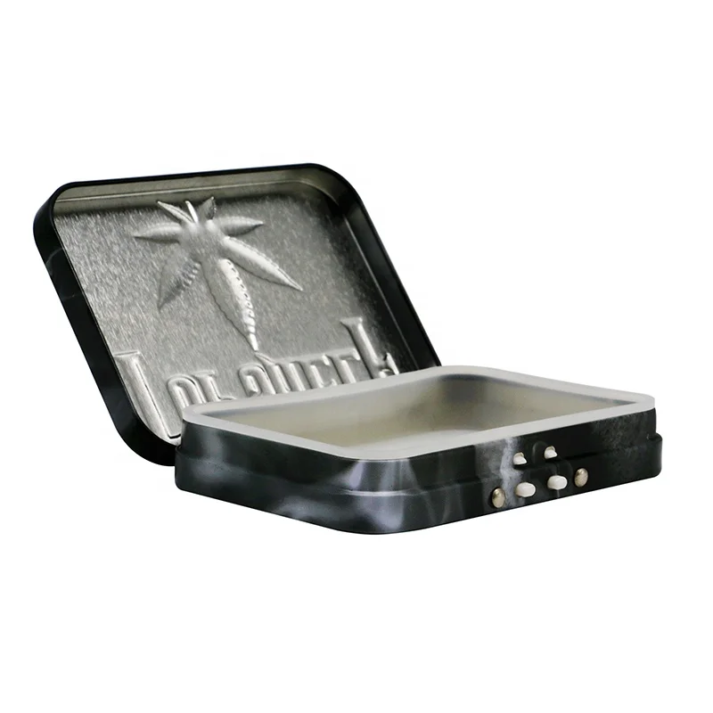 Childproof tin box with lid air tight child safety lock tin slide tin with CR lock for rolls gummies mints bites