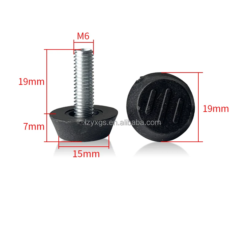 M6*18mm Display Cabinet Plastic Hardware Foot Mat Small Three-wire Adjustable Feet TV Support