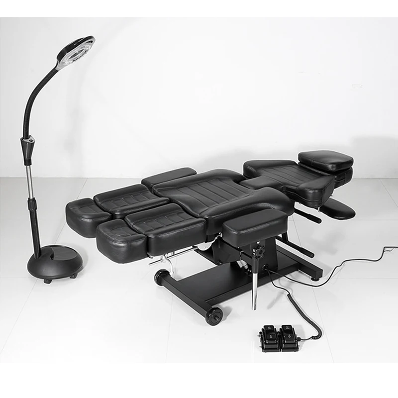 Professional 2 Motors Electric Tattoo Chair Backrest And Height Adjustable Beauty Salon Furniture Tattoo Bed With Foot Control