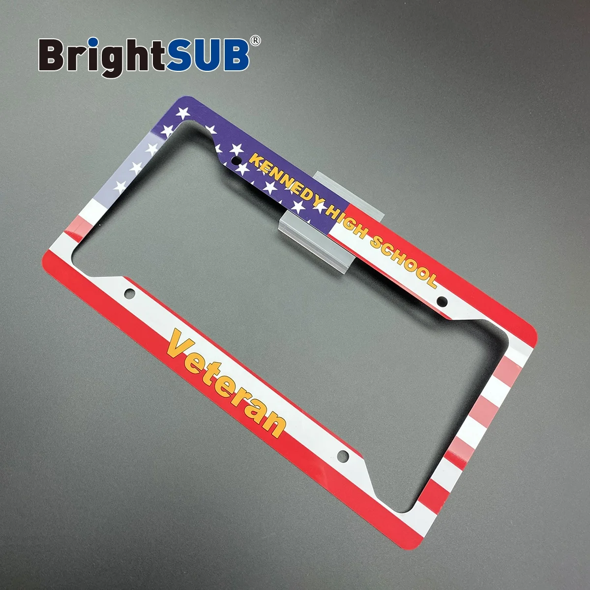 LS-CLF001 Sublimation Aluminum License plate frame auto sublimation metal blanks car license plates gloss white printing frame