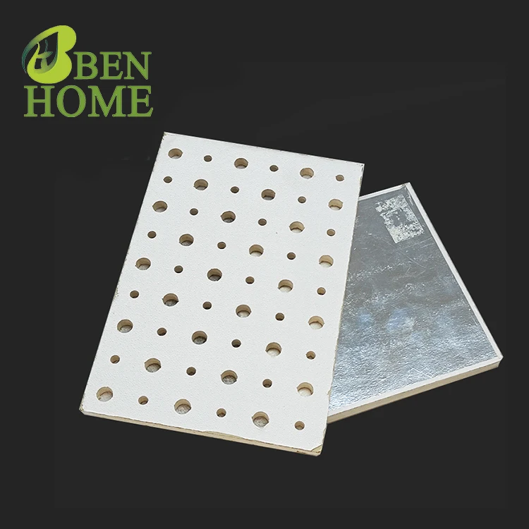 Manufacturer Supply Perforated  Foil Paper Gypsum Ceiling Tiles PVC  for Retail