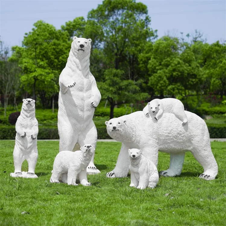 Simulation Animal Black Bear Fiberglass Wild Animals Sculpture Manufacturer Garden Outdoor Animal Statue Decor