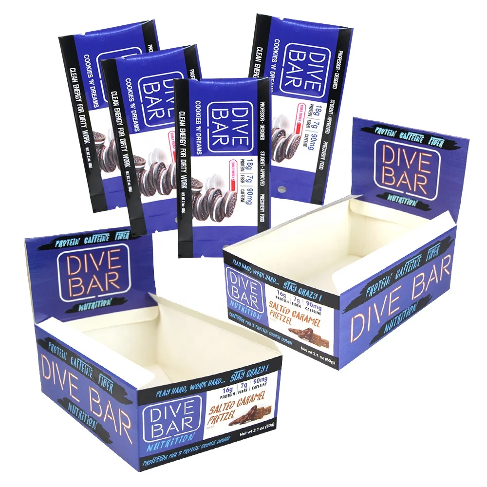 Digital Print aluminum foil protein energy chocolate bar pouch plastic food packaging bags for small businesses