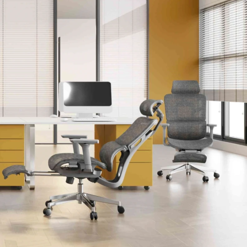 High-end ergonomic office chair manufacturers produce 3D armrests with footrests lunch break mesh lift office chair