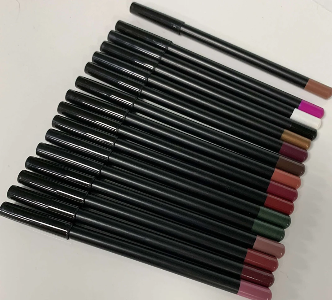 Make your own brand 21 color private label lipliner lip liner vegan Waterproof Wooden Nude Easy To Color Lipliner