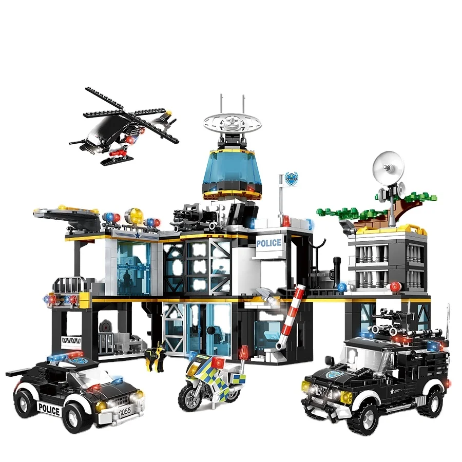 Swat Police Station Mini Figure Army Toy City Model Building Block Set ABS Construction DIY Educational Toy Plastic Carton