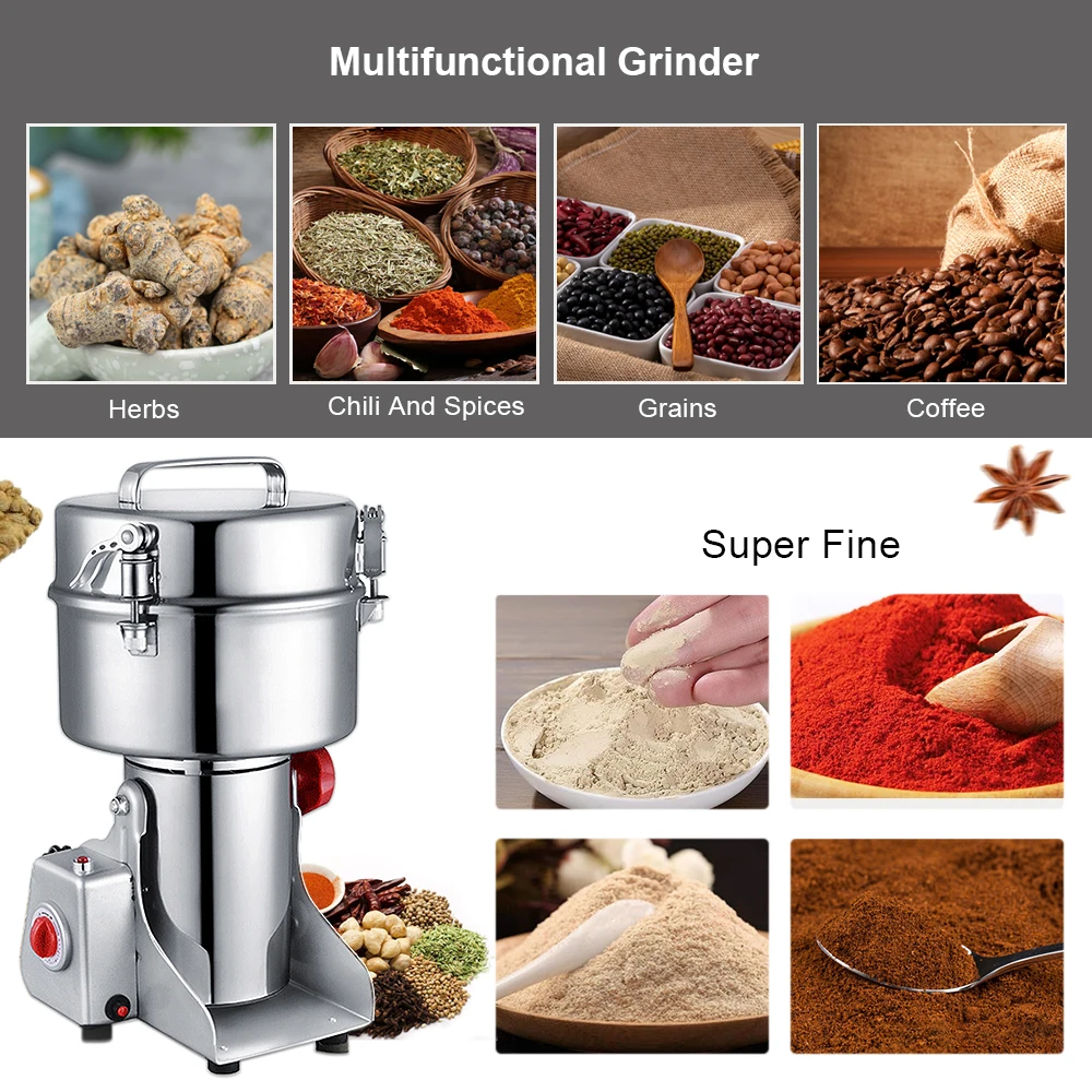 In Stock Wheat Pulverizer Machine For Kitchen Household Dry Food Powder Making Grinder Pepper Grinding