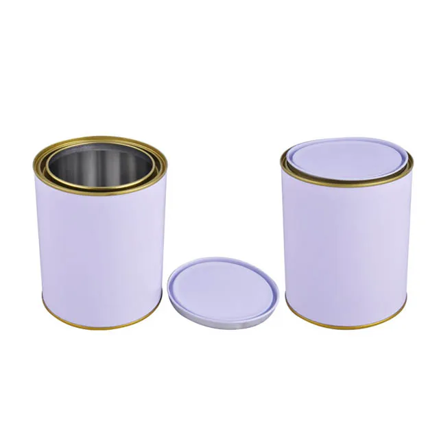 1L Paint Tin can Empty Round Metal cans with Lid 1000ML for Paint Packing Metal Paint Can
