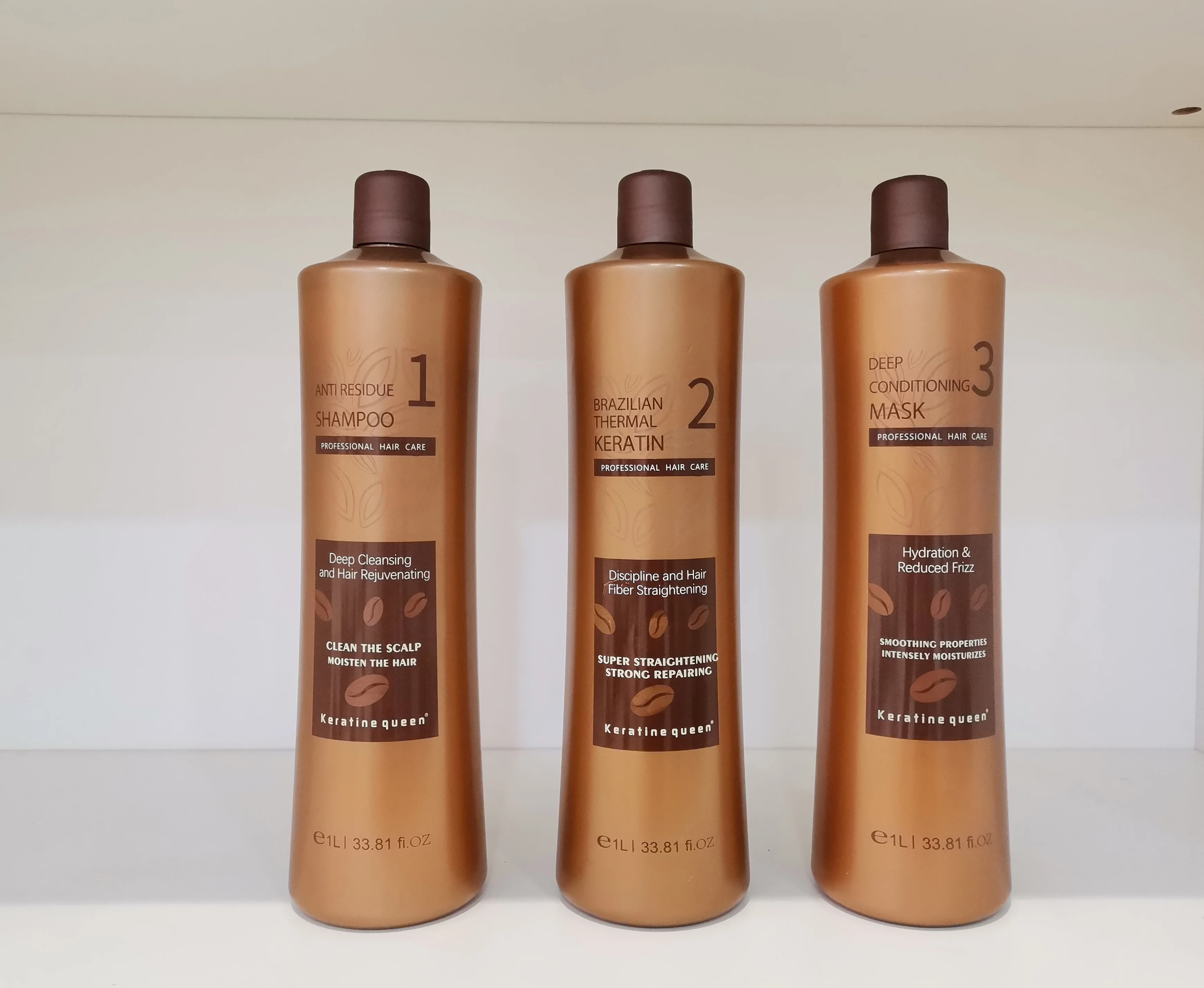 8% Pure Brazilian Keratin 1L Shampoo Conditioner Set Keratin for Reduced Frizz Hair