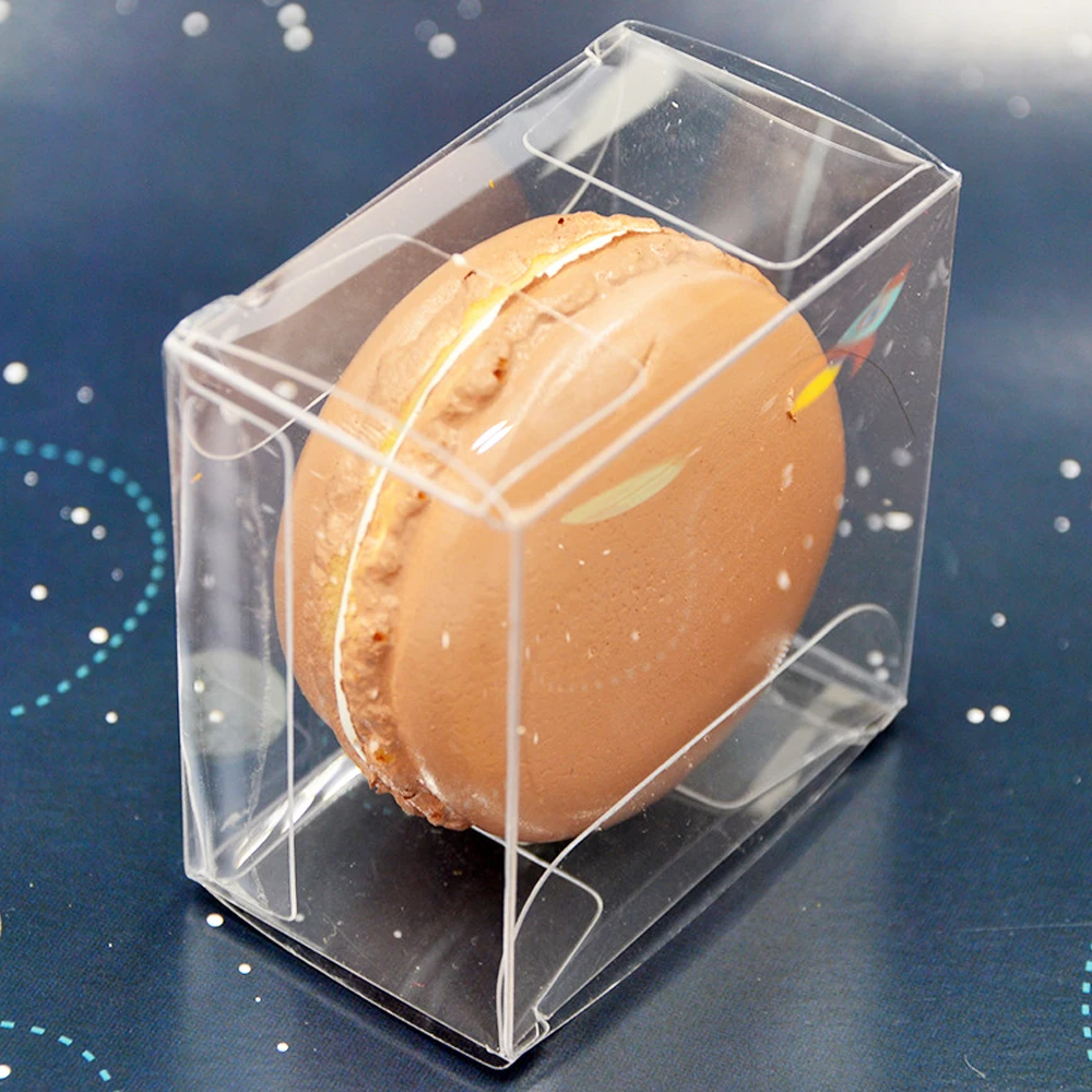 Custom transparent PET plastic box for single macaron