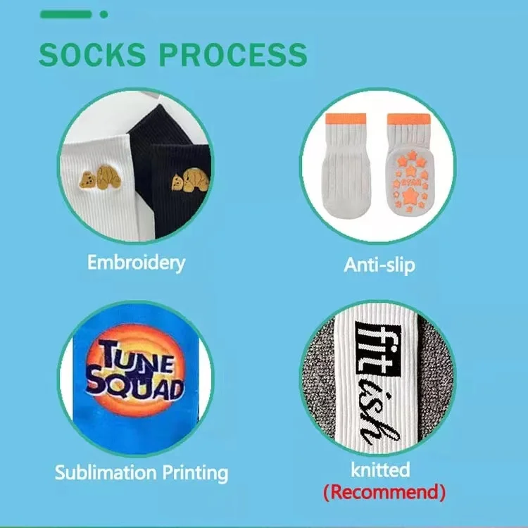High quality crew grip fashion logo print embroidery compression socks christmas socks sewing machine over the knee socks