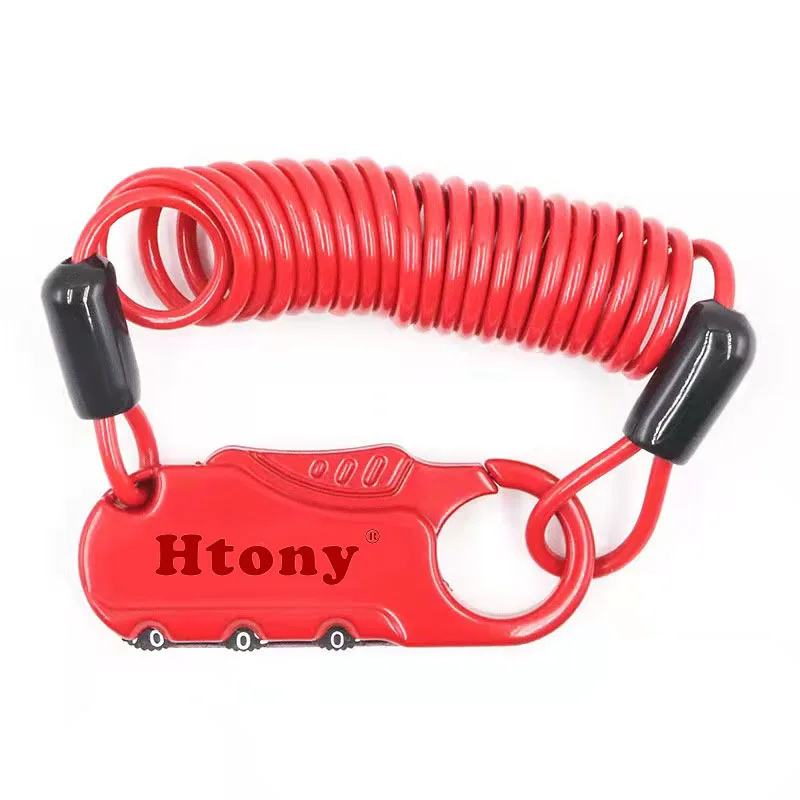 Hot sale Mini Anti-theft Helmet 3 Digit Password Bicycle Lock Portable Bike Cable Lock For Motorcycles Cycling