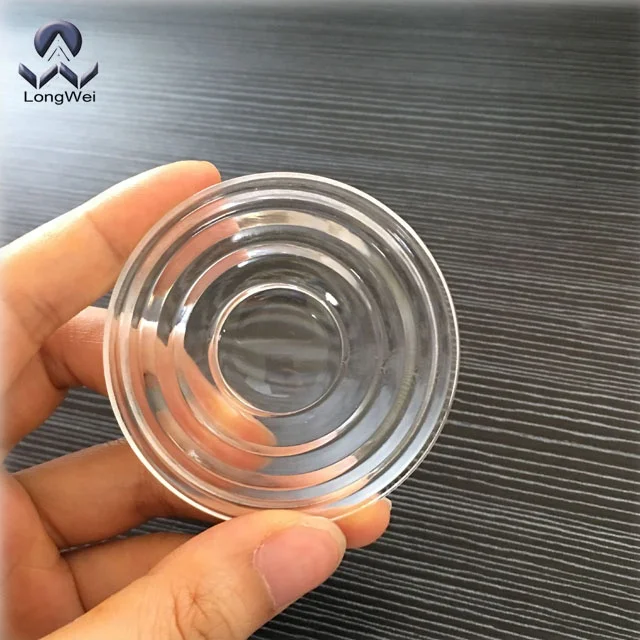 Diameter 64mm Optical Borosilicate Glass Fresnel Lens for Lights