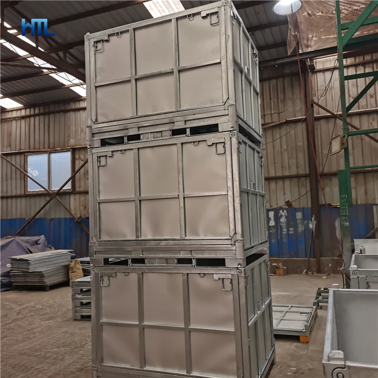 Heavy duty customized 1500kg loading chemical storage stackable galvanized mild steel pallet box