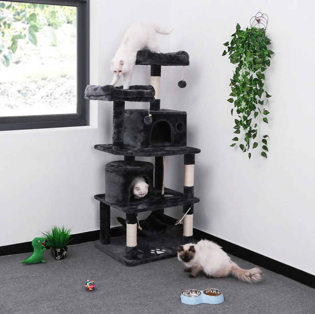 Cat tree house scratcher sisal fabric for cat scratching tree posts