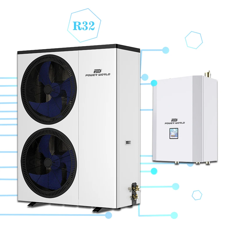 Low temperature  r32 inverter split heat pump heating cooling heating pump split wifi 18 kw 7kw with smart control board