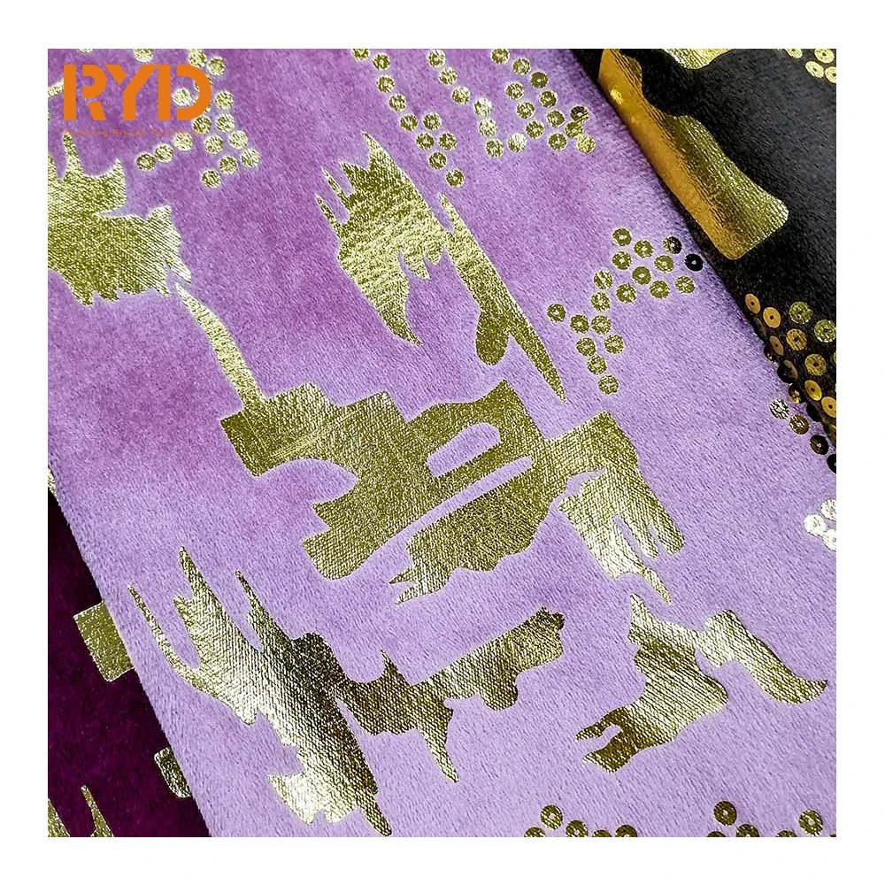 2022 Holland Velvet New Foil Polyester Knitting for Furniture and Upholstery Sofa Fabric