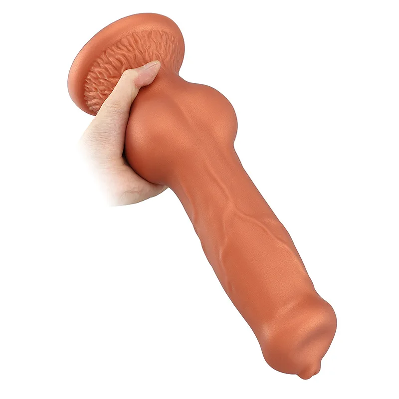 10.5 Inches Big Silicone Animal Anal Plug Penis Realistic Dog Knot Dildos Sex Toy for Men Women