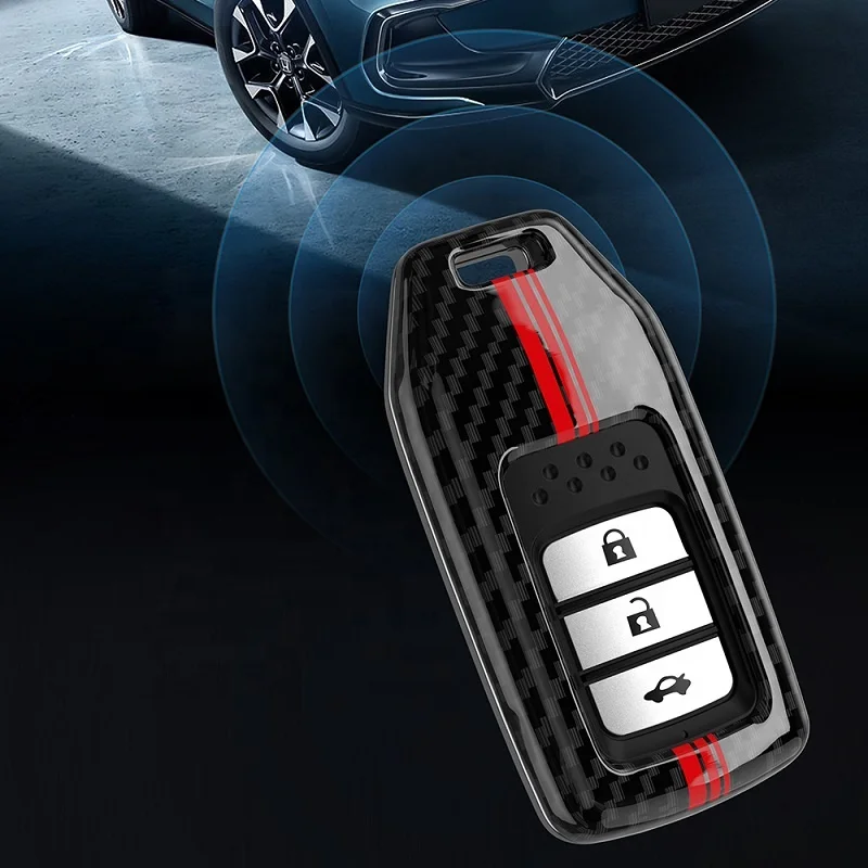 ABS Carbon Fiber Style Car Key Case Cover For Honda CR-V CRV Fit Civic Accord City Odyssey XR-V Pilot Accessories Shell