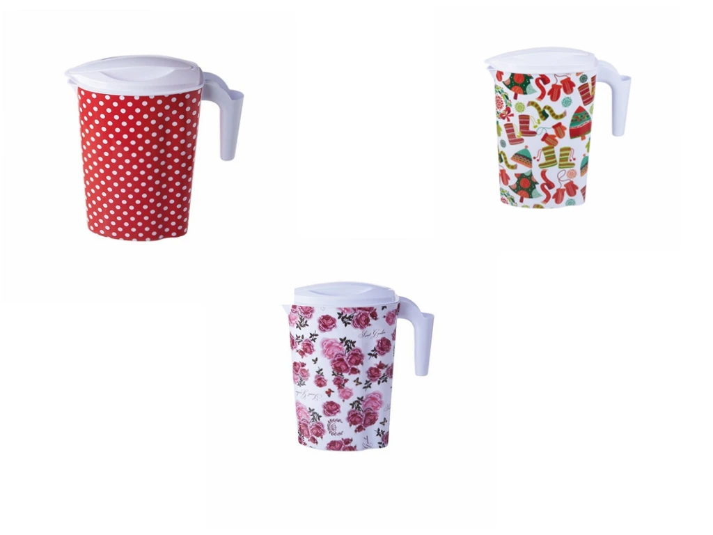 Wholesale Custom Logo Houseware Plastic Pitcher Drinkware Cold Water Jug With Lid and Handle