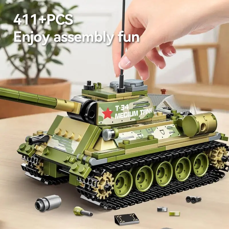 SS WW2 Русский Военный танк армейские игрушки T-34 конструктор sherman l Moc набор строительных блоков для детей