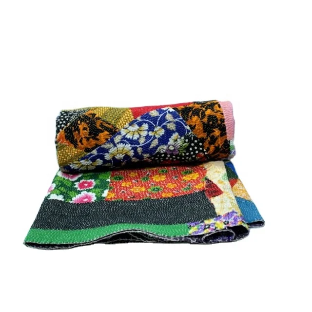 Wholesale Soft Kantha Quilt Bedspread Bedding Quilt Vintage 100% Cotton Blanket Christmas Throw Handmade Kantha stitching Quilt