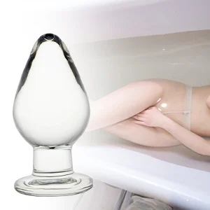 YPM Mushroom Shape Massage Bum Plug Crystal Glass Large Anal Plug Butt Plug