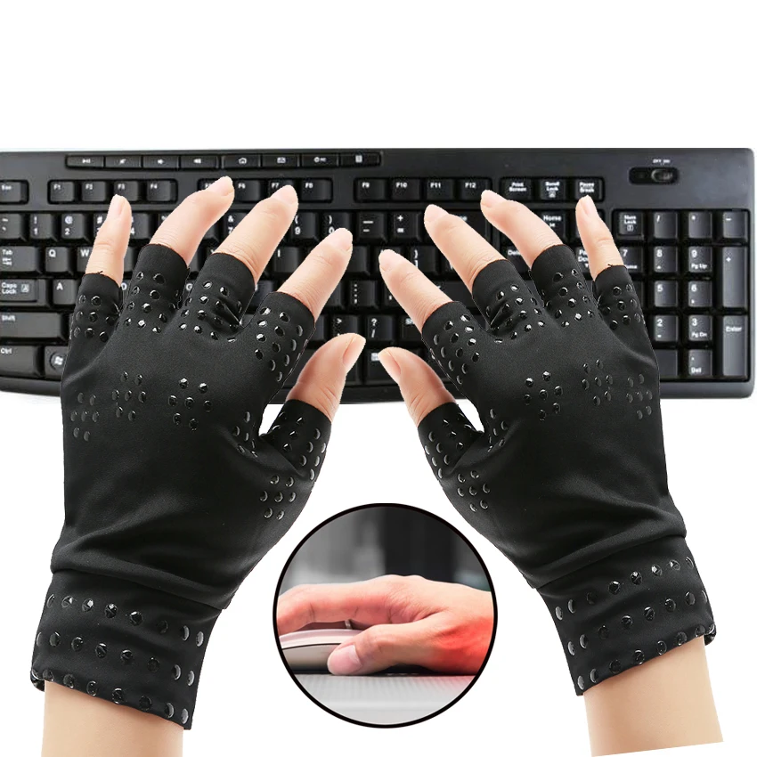 Half Finger Magnetic Anti Arthritis Rheumatoid Health Compression Therapy Gloves Joint Pain Relief Men Women Safe Wrist HA01862