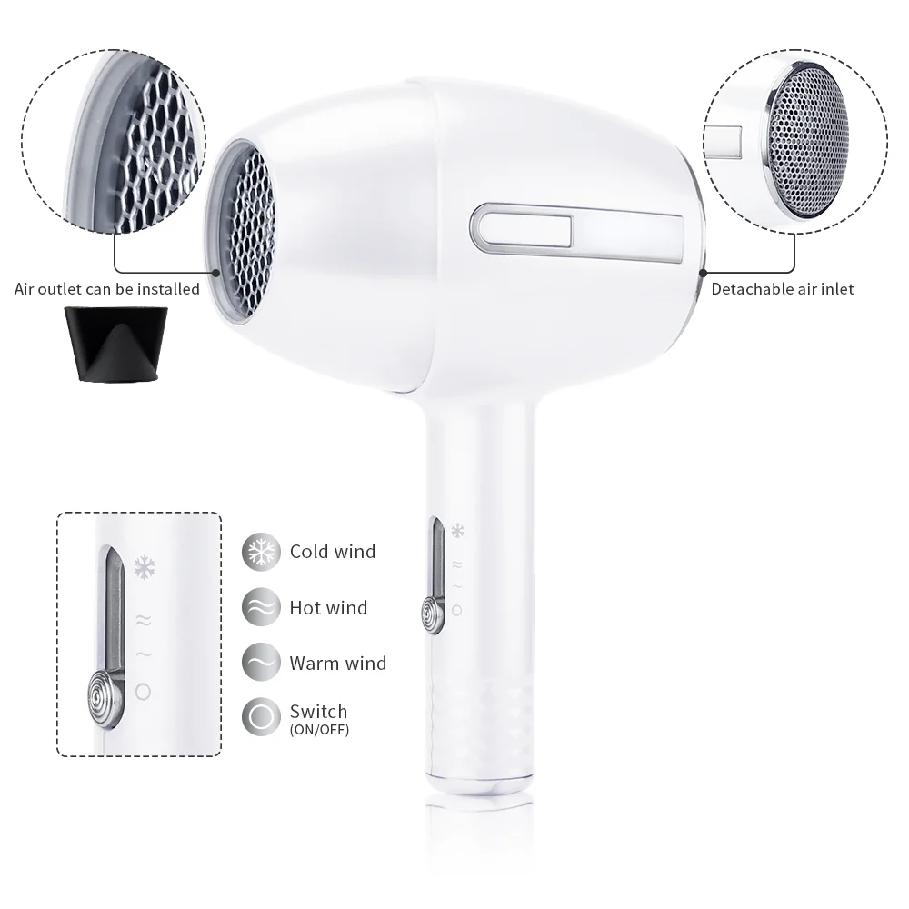 Custom Lightweight Mini Blow Dryer Sepillo Electrico Pelo 3 Heat Settings