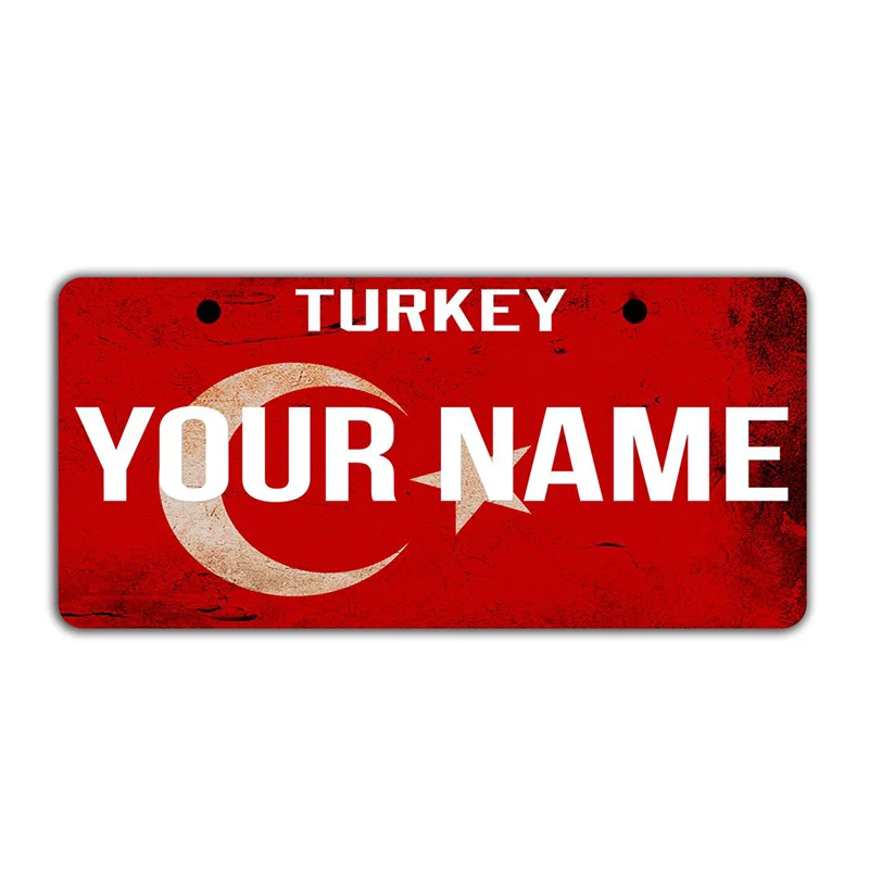 Turkey Istanbul Pamukkale Souvenir Gift Decor Custom Design Car Sign Embossed Blank Metal License Plate
