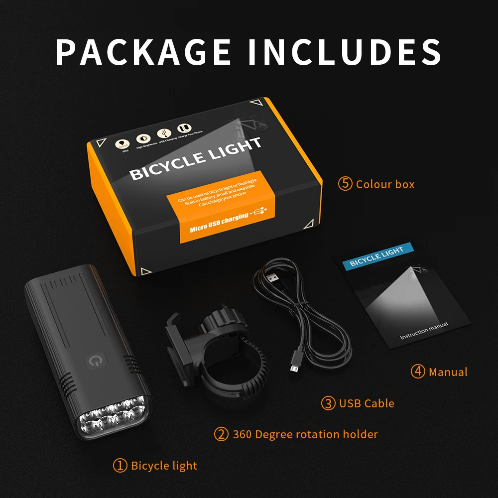 Huanuoda best rechargeable smart silicone waterproof super bright USB rechargeable road led bike front flash light