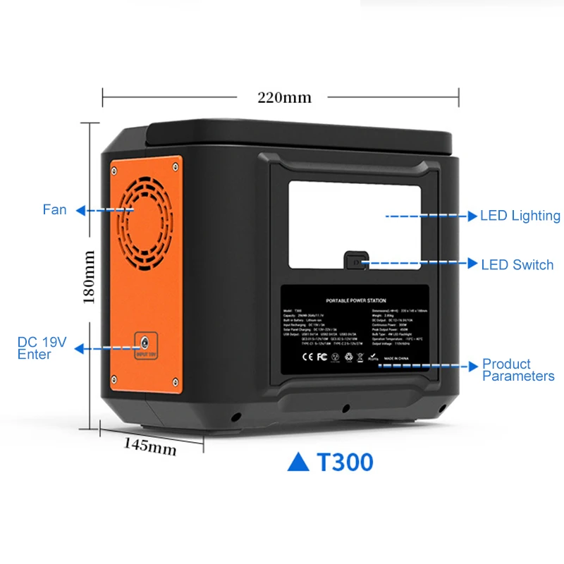 1800W 800Wh 800W 220V Solar System High Speed Laptop Family Computer Supplies Generator Ups Portable Power Station
